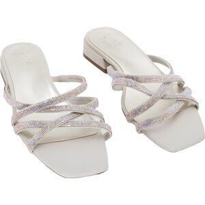 Naturalizer Abriana 2 Slide Shimmery Silver Women's US 11 M